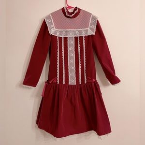 Vintage Girls sz 10 Bonnie Jean Velvet Holiday Dress